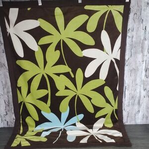 Lambs & Ivy Baby Blanket Brown Beige Palm Leaves Natural Tones Reversible Unisex